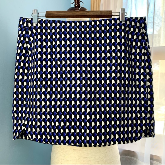 J. Crew Jet Set Geo Mini Skirt in Vibrant Blue - Picture 2 of 4